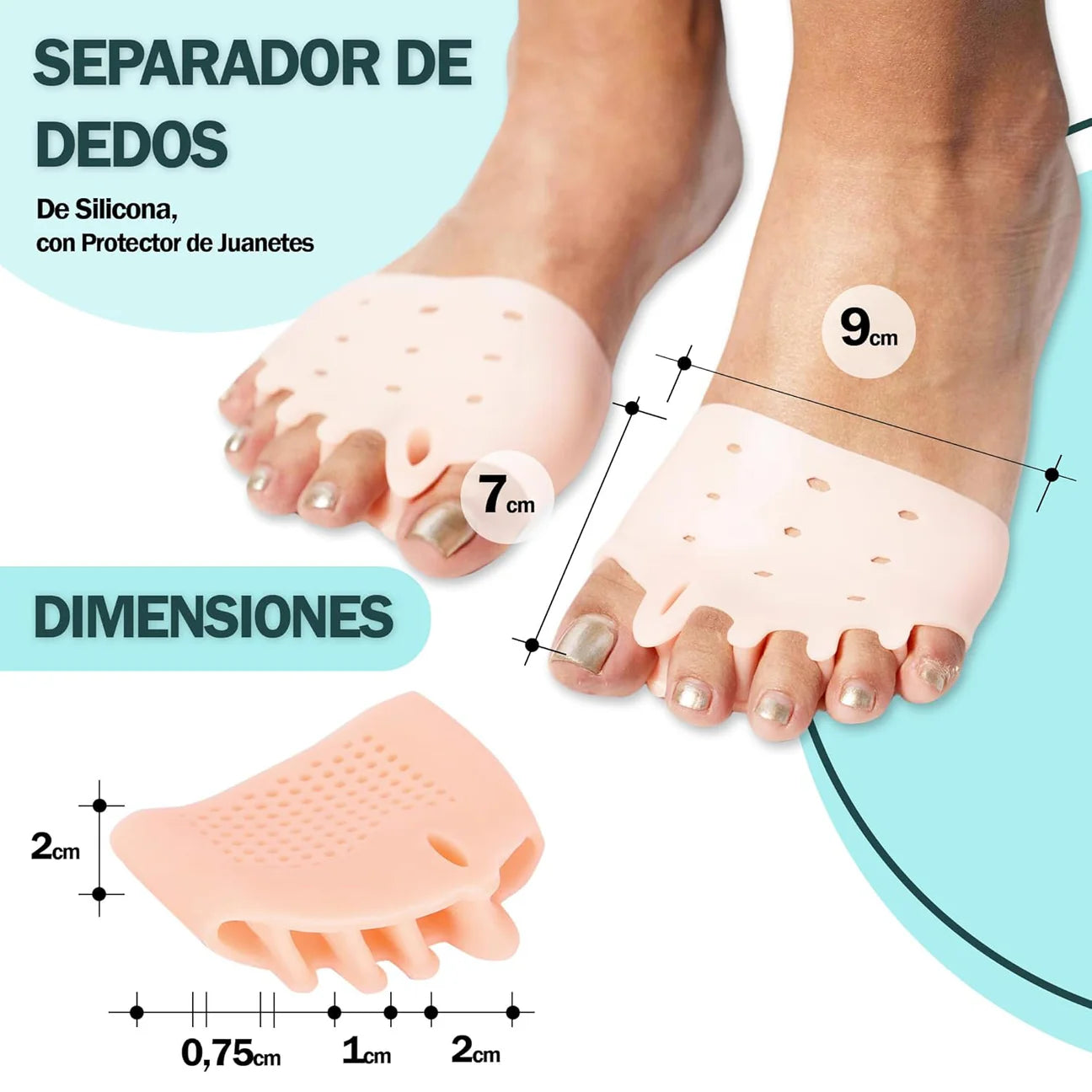 Almohadillas terapéuticas con Separador de dedos