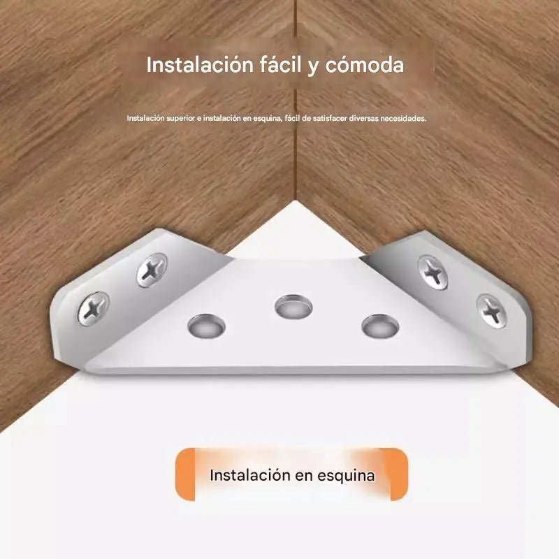 【4/8/16 Juego】Soportes para muebles de acero inoxidable, con tornillos para montaje