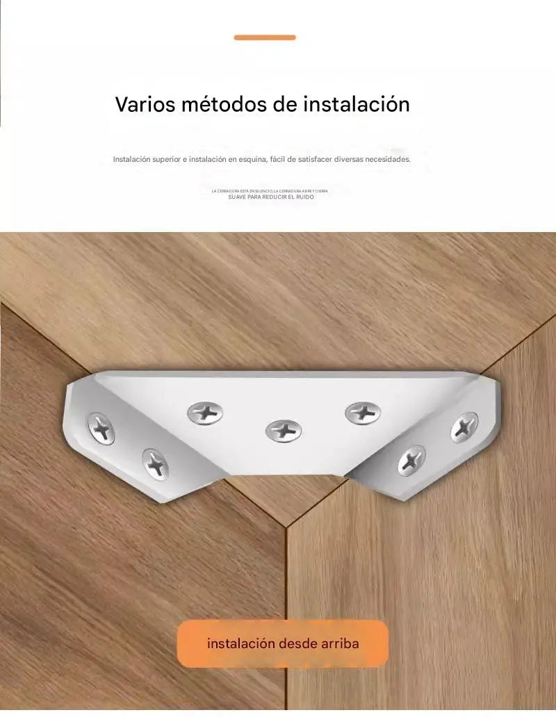 【4/8/16 Juego】Soportes para muebles de acero inoxidable, con tornillos para montaje