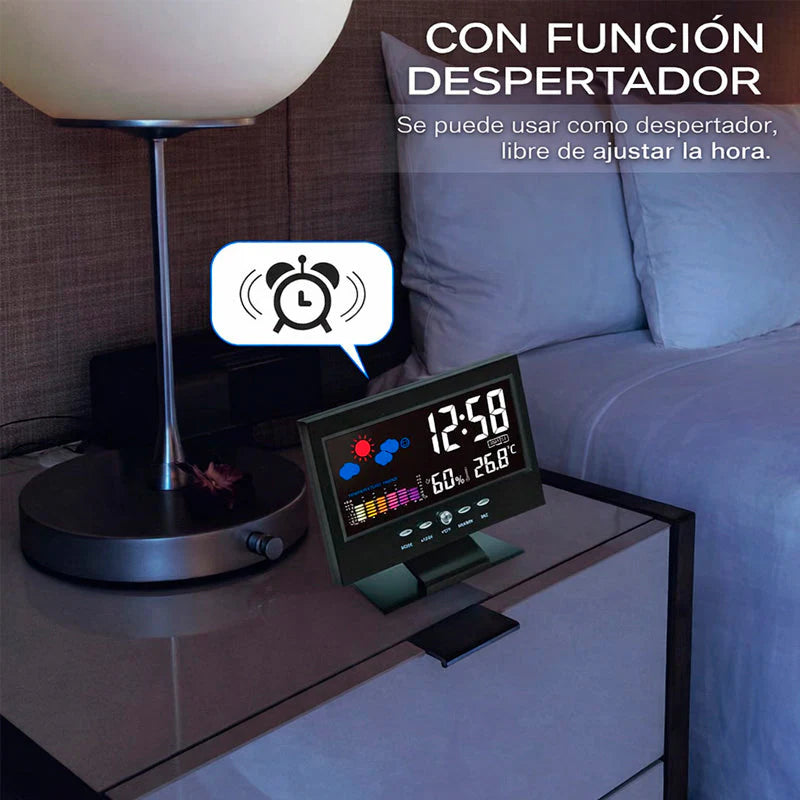 ⏰ Reloj Digital Meteorologico 4 en 1: Hora, Clima, Humedad y Despertador